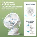 Clamp fan, suitable for mini table fan, 3 fan clamp type, portable USB rechargeable type, 60 degree rotation can be used in student dormitories. 
