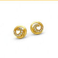 Gold Plated Derana Earrings with Crystal White Stone Guaranteed Earring. 