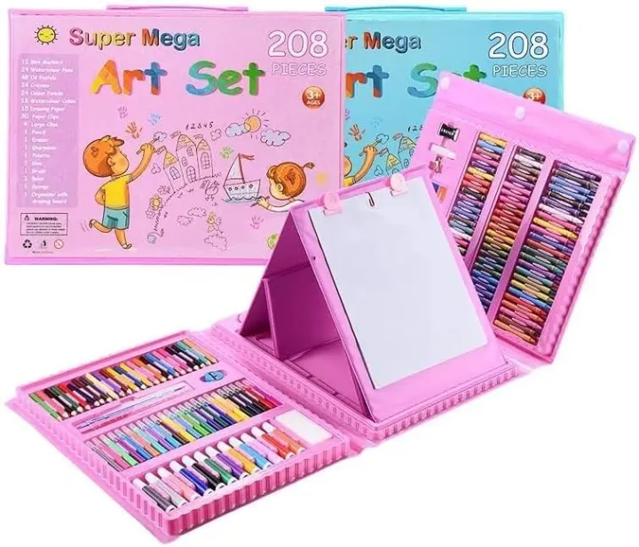 Art%20Set%20Gift%20208%20pcs%20with%20Portable%20Double%20Sided%20Trifold%20Easel%20Case%20Art%20Supplies%20Painting%20Drawing%20Kit%20Box%20for%20Kids%20Including%20Oil%20Pastels%20Crayons%20Colored%20Pencils%20Watercolor%20brushes%20-%20Image%203