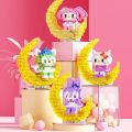Disneys Building Block DIY Cartoon Minifingers Stitchs Hello Kittys On The Moon Nano 3D Diamond Assembled Small Particles. 