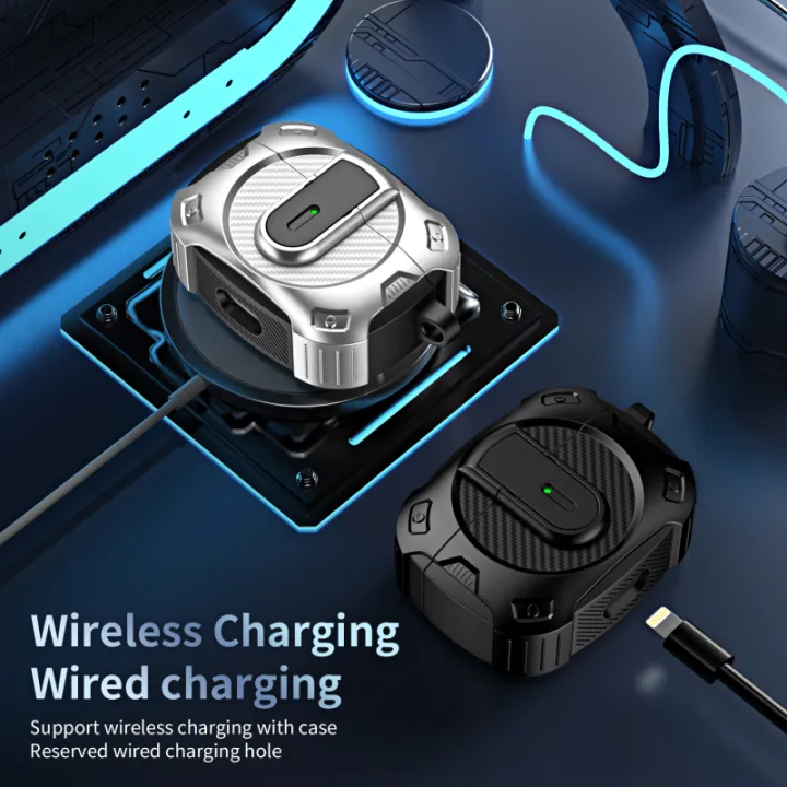 Lereach%20For%20AirPods%201%20_%202%20Cover%20Case%20Grai%20Carbon%20Brazing%20Armor%20TPU+PC%20Cover%20Resistant%20Shockproof%20Full%20Body%20Protector%20Case%20-%20Image%203