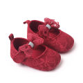 Yfashion Baby Cotton Girls Princess Toddler Shoes Cute Lace Bowknot Decoration Breathable Non-slip Soft Sole Shoes. 