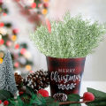 Artificial Pine Branches Cedar Sprig Pine Winter Leaves Christmas Snowy Greenery Branches for DIY Garland Home Garden Vase Decoration. 