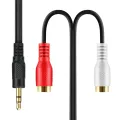 3.5mm Jack Male to 2 RCA Female Jack RCA Stereo Audio Cable Converter Adapter High Quality. 
