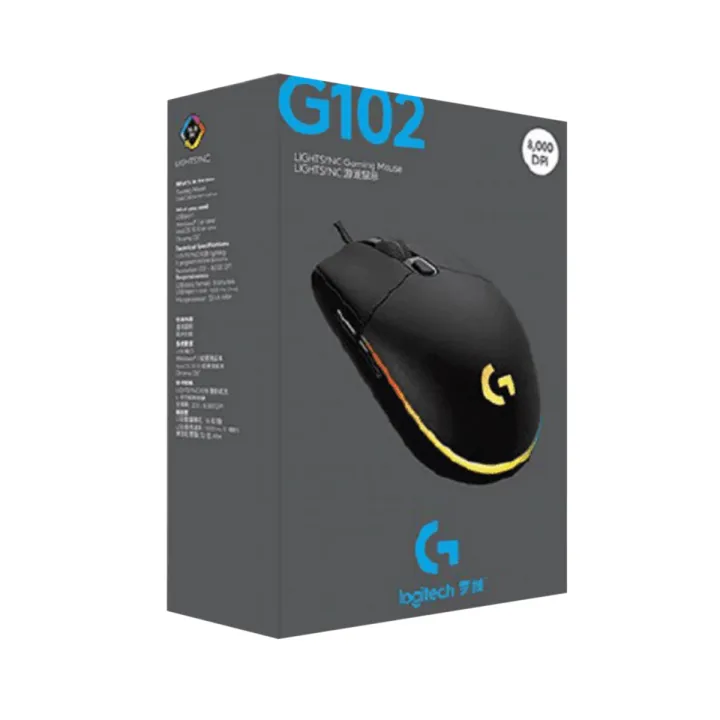 Logitech%20G102%20LIGHTSYNC%20Gaming%20Mouse%20with%20Customizable%20RGB%20Lighting,%206%20Programmable%20Buttons,%20Gaming%20Grade%20Sensor,%208K%20DPI%20Tracking,%20Lightweight%20-%20Black%20-%20Original%20-%20Image%202