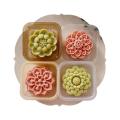 Ten-petal Lotus Seed Moon Cake Mold 75g 3D Hand-pressed Plastic Mooncake Mold Chinese Dessert Cake Baking Tool for Festival. 