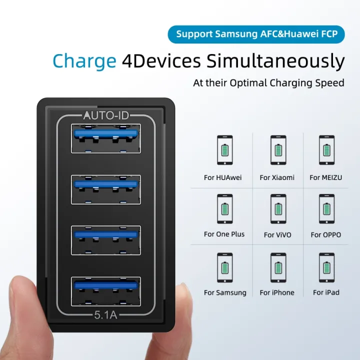 Universal%204%20Ports%20USB%20Charger%20Travel%205V/5.1A%20Phone%20Adapter%20Smart%20Charging%20Head%20For%20iPhone%20Samsung%20Smart%20Phone%20USB%20Fast%20charger%20-%20Image%202