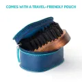 Bombay Shaving Company Pocket Size Beard Brush made with Sheesham Wood and Free Faux Leather Pouch FROM INDIA (SAM). 