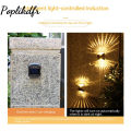 4pcs 4led Solar Wall Lamp Waterproof Up Down Luminous Night Light For Outdoor Garden Courtyard Decoration. 
