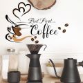 Self-adhesive Coffee Cup Pattern Wall Stickers/Removable Coffee Tea Sign Wall Art Decals. 