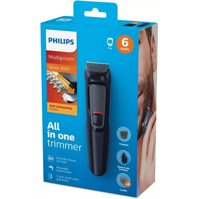 Philips%20Multi%20Groom%20Series%203000%206-In-1%20Face%20And%20Hair%206%20Tools%20Self-Sharpening%20Steel%20Blades%20Up%20To%2060%20Minutes%20Run%20Time%20All-In-One%20Trimmer%20-%20Image%208