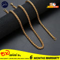 Glamon Spiga Wheat Chain Keel Link mens necklace high quality gold plated stainless steel choker gold chain for men Fashion Jewellery Necklace For Men Mala boys. 