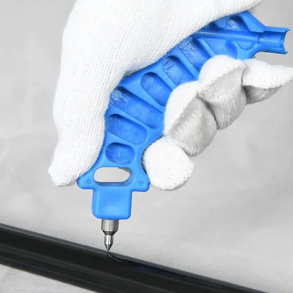 SLEPL Drip Irrigation Hole Punch & Fitting Insertion Tool – 1/4 Inch, 2-in-1 Dropper Punch & Fitting Tool, Blue/Silver, Polyethylene Compatible
