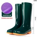 Bristle Shoe Cover Rain Boots Waterproof High Boots Fashion Non-Slip Rain Boots Mid-Calf New Women's Rubber Shoes Rain Boots Rubber Boots ﹃. 