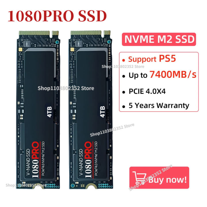 1080 PRO SSD 4TB NVME M.2 1TB High Speed portable 2TB PCLE5.0X4 Portable SATA Internal Solid State Drive for Laptop Computer PS5
