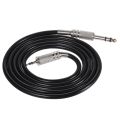 QUANBU 4.9ft 3.5mm 1/8 inch Male to 6.35mm 1/4 inch Male TRS Stereo Audio Cable Hot Black. 