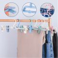 [READY STOCK] Split-new 1pcs Multifunctional High-quality Clothes Hanger / Non-Slip Trousers Rack Clip / Clothespin Pants Clamp with Swivel Hook / Home Office Multifunction Wall Racks. 