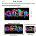 Large Gaming Mouse Pad, UV Reactive Non-Slip Desk Mat, Washable Polyester E-Sports Computer Pad with Vibrant Game Machine Print, Mouse Pads for Desk. 