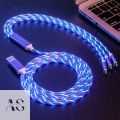 Universal 3 in 1 USB charging cable mobile phone Micro USB Type C LED light Glowing multi-function for iPhone 12 7 8 Plus X XR 11 12 Pro 13 Mini 14 SE 11 pro max. 