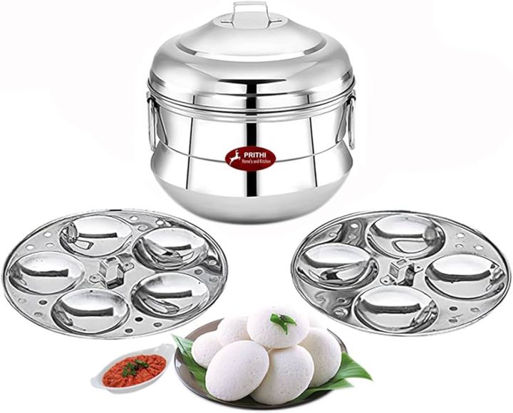 Lotus%20Stainless%20Steel%20Silver%20Idli%20Maker/Pot/Satti%20%20(9%20IDLY,%202%20plates)%20-%20Image%202
