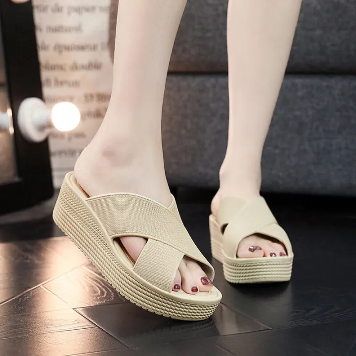 【ZOSR】Fnova Sandals for Women Chunky Platform Sandal Summer Woman Wedges Waterproof Non Slip Beach Slippers Outdoor Slides 2024
