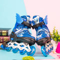 The Skating Shoes Girls' Children Children Beginners Men's Four-Wheel Inline Wheel Roller Skates Early Skates Rollerskate Protective Gear. 