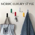 1/2/6 pcs Luxury Smooth Surface Hooks Nordic J-Shaped Self-Adhesive Hooks Multipurpose Wall Mounted Hooks Door Back Key Cloth Hanger Kitchen Bathroom Organizers / Hot Sale. 