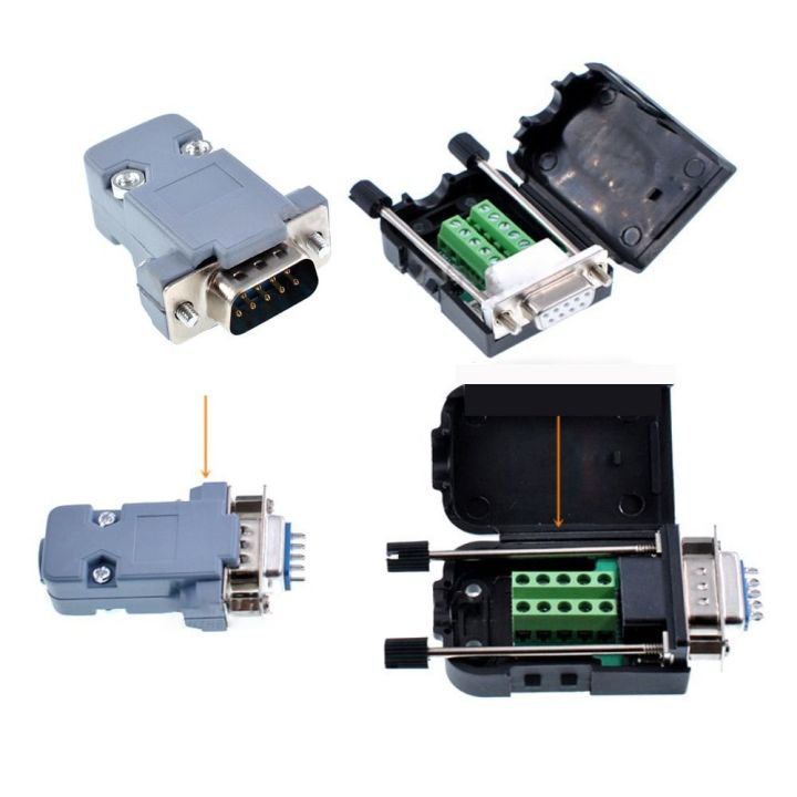 COM Plug Connectors RS232 Serial DB9 D-sub Connectors Plug With Plastic ...