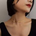 Gold Plated Snake Chain for women Blade Chain Choker gold jewellery girls Necklace Flat Snake Chain. 