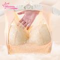 Muses Mall Supportive Wide Elastic Straps Bra Comfortable Lace Plus Size Seamless Push Up Padded Sports Bra for Women Anti-snagging Breathable Underwear Wireless Bra. 