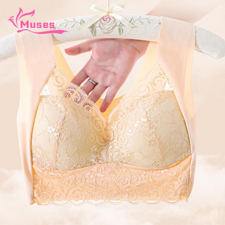 Muses%20Mall%20Supportive%20Wide%20Elastic%20Straps%20Bra%20Comfortable%20Lace%20Plus%20Size%20Seamless%20Push%20Up%20Padded%20Sports%20Bra%20for%20Women%20Anti-snagging%20Breathable%20Underwear%20Wireless%20Bra%20-%20Image%202