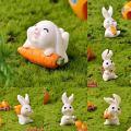 Rabbit Figurine Micro Landscape DIY Home Decor Miniature Fairy Garden Decor Queena. 