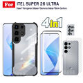 4 in 1 Itel Super 26 Ultra Shockproof Phone Case For Itel S26 Ultra Itel S25 Ultra Full Coverage Tempered Glass Screen Protector and Lens Film and Back Film. 