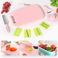 9 In 1 Multifunctional Fruit & Vegetable Slicer Kit , Includes Foldable Cutting Board, Drain Basket, and Chopping Tools for Kitchen Efficiency. 