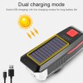 New Multifunction Solar Power Bicycle Light with eletronic horn USB Rechargeable Bike Headlight Waterproof Led Bike Light 3 Modes LED Mountain Bike Front Light with 5 Modes 120dB Bike Horn Solar Bike Light. 