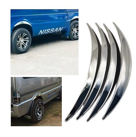 4pcs Chrome Car Wheel Eyebrow Arch Protector Trim Lips Fender Flares Universal