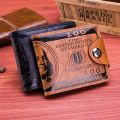 New Fashion Dollar Price Pattern Designer Men's Wallets Casual Credit Card Holder Purse Wallet For Male Boy. 