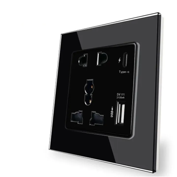 Power%202100MA%20USB%20Outlet%20Crystal%20Glass%20Panel%2013A%20UK%20Wall%20Type%20C%20Interface%20Socket%20-%20Image%204