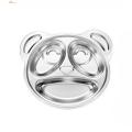 Ethereon Safe Baby Feeding Dish Kids Cartoon Stainless Steel Divided Dinner Plate Safe Durable Children's Compartment Tray for Serving Snacks Cute Design Rounded Edge Baby Dish. 