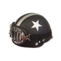 Classic Half Motorbike Helmet with Goggles. 