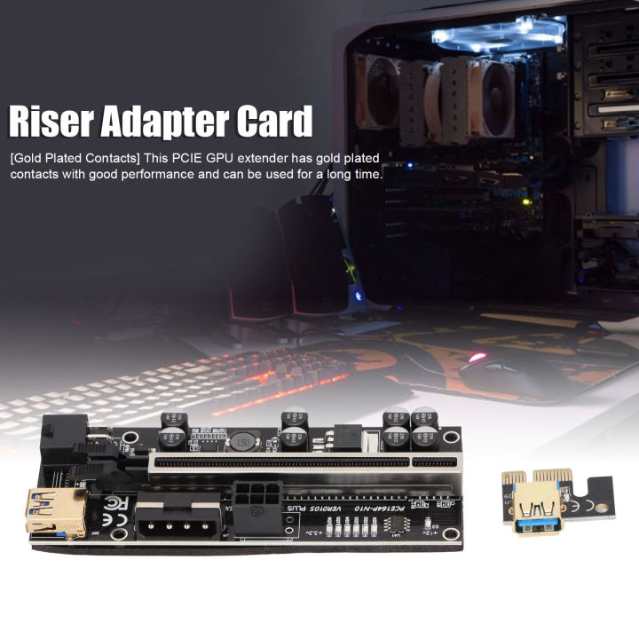 Riser%20Adapter%20Card%20Gold%20Plated%20Contacts%20Simple%20Operation%20Lightweight%20Portable%206%20LED%20Lights%20PCIE%20Riser%20-%20Image%203