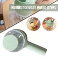 4 In 1 Handheld Electric Vegetable Cutter Set,Food Processor For Garlic Pepper Chili Onion Celery Ginger Meat. 
