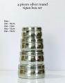 High Quality 4-Piece Stainless Steel Round Tipan Box Set – Silver Food Storage Containers with Lids (10cm to 13cm. 