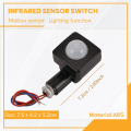 Kqueebee 220V Mini Human Body Infrared Sensor Infrared Body Sensor Switch LED Flood Light PIR Motion Sensor Adjustable Black. 
