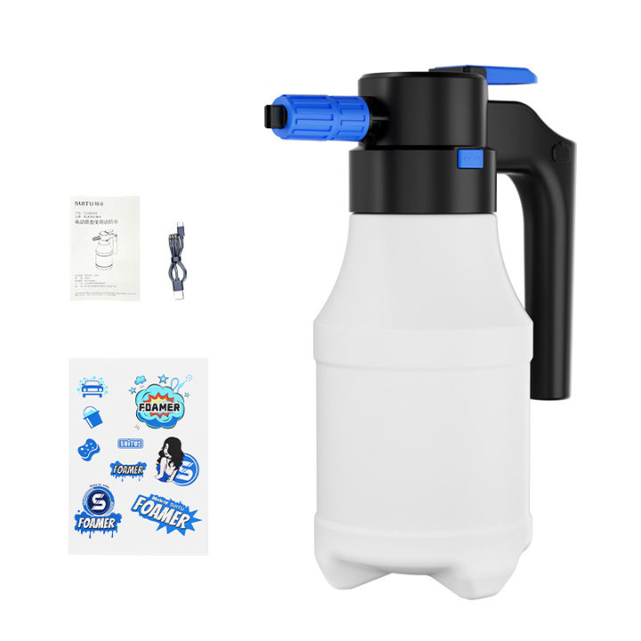 1.5L Electric Car Foam Sprayer Electric Pressurized Foam Sprayer for Car Washing with USB Rechargeable 2000mAh Cordless Pump Foam Sprayer for Car Washing Gardening Pet Grooming
