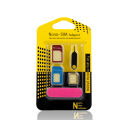 5 In 1 Nano Micro SIM Metal Adapters Standard SIM Card Adapter Eject Pin For iphone 4 4S 5 5s 6 6S plus 7 &  All Mobile Phones. 