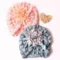 Solid Color Baby Turban Hat Big Flower Breathable Infant Girl Cap Beanie Soft Kids Headwraps. 
