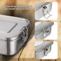1 PCS Lunch Box 304 Stainless Steel 1200 Ml Lunch Box Leak-Proof with Removable Divider, Lunch Boxes,Environmentally Friendly. 