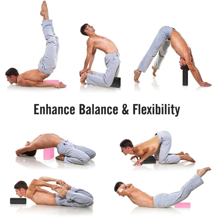 SptrryYoga Blocks 2 Pack,23X15X7.6cm High Density EVA Foam Yoga Block ...