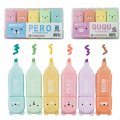4/5/6Pcs/set Mini Bear Macaron Ins Highlighter Diagonal Mark Clipbook Diary Student Marker. 
